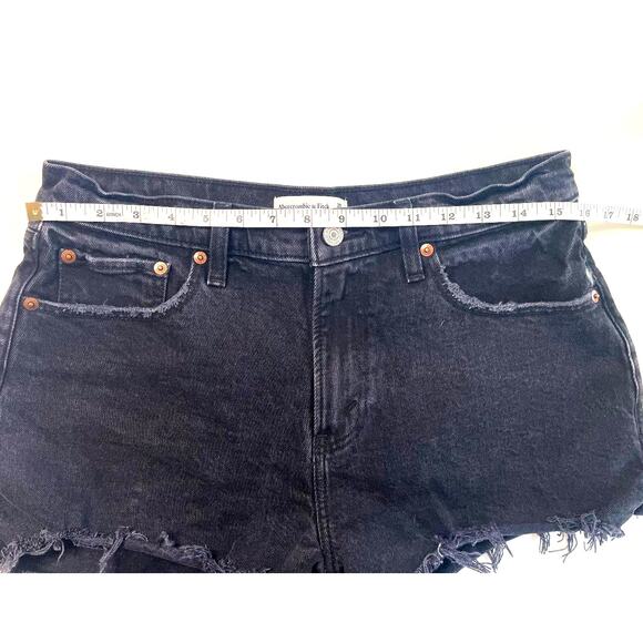 Abercrombie & Fitch Curve Love The Mom Short Mid Rise Black Size 29/8 - Picture 5 of 7